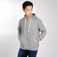 HOODIE TERRY  Hoodie Pria Salur Jaket Terry Zipper Sweater Murah 02 Abu Tua