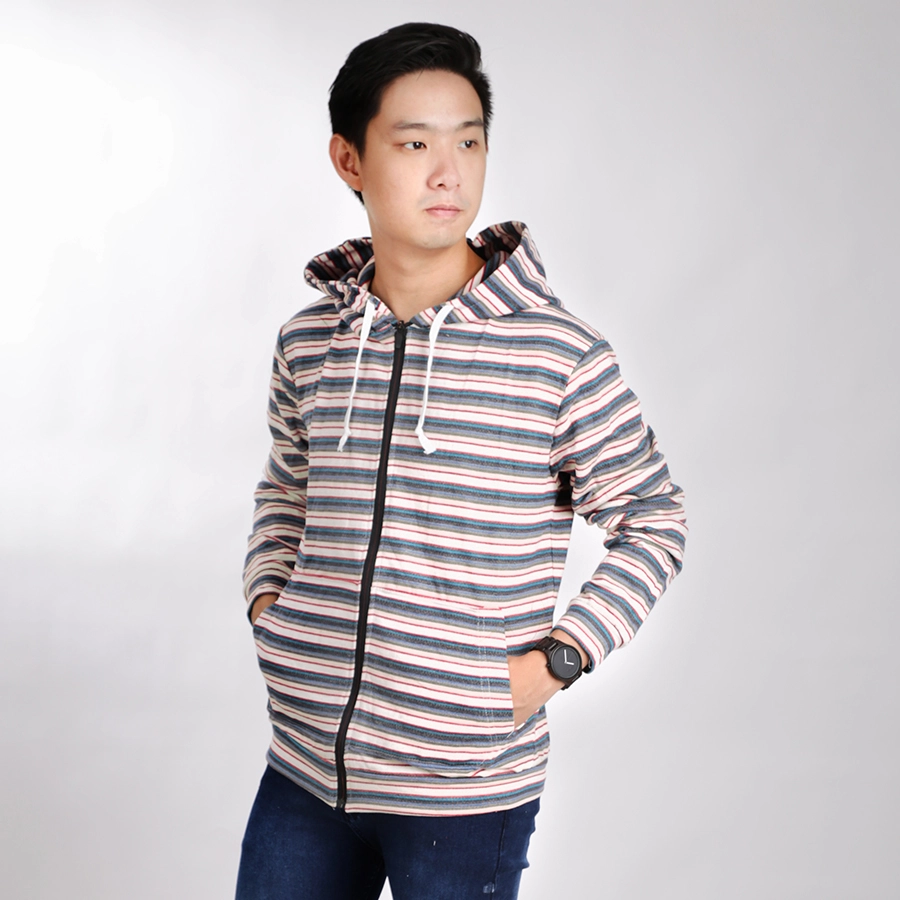 HOODIE TERRY  Hoodie Pria Salur Jaket Terry Zipper Sweater Murah 05 Merah Cabe 1 hlpls_salur_05_mc0