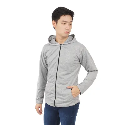 HOODIE TERRY  HOODIE PRIA TERRY POLOS ABU MUDA 1 hlpls_terry_polos_am0