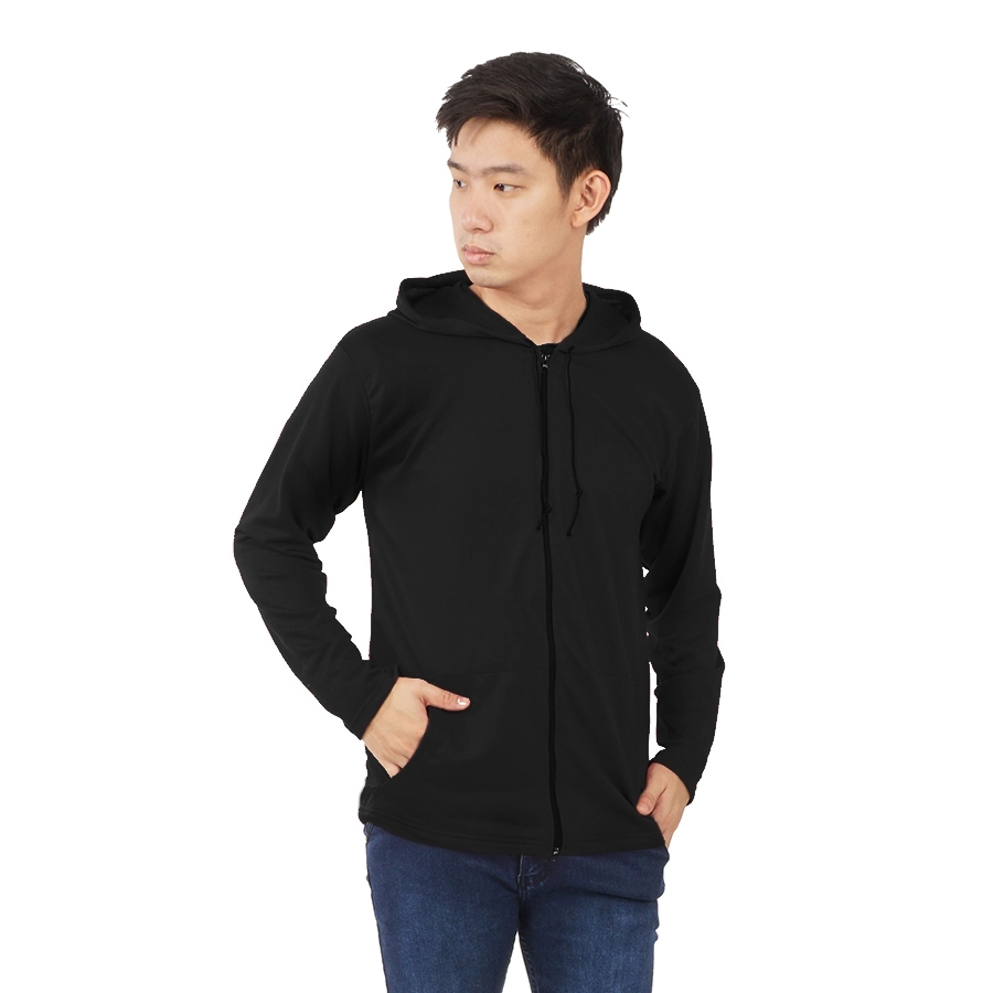 HOODIE TERRY  HOODIE PRIA TERRY POLOS HITAM 1 hlpls_terry_polos_hx0