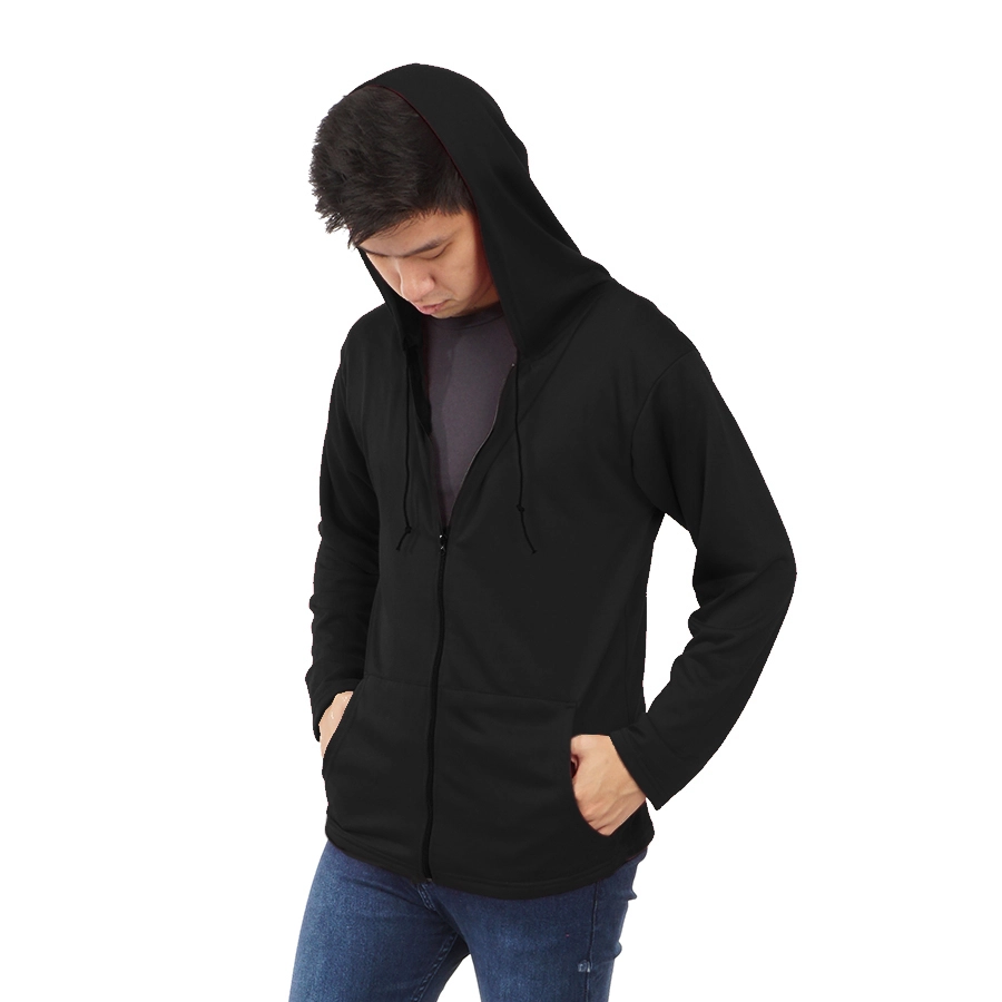 HOODIE TERRY  HOODIE PRIA TERRY POLOS HITAM 3 hlpls_terry_polos_hx2