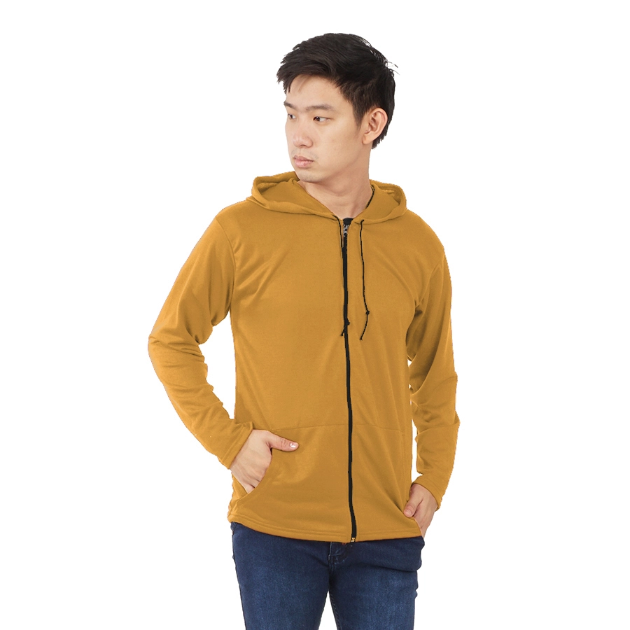 HOODIE TERRY  HOODIE PRIA TERRY POLOS KUNING TUA 1 hlpls_terry_polos_kt0