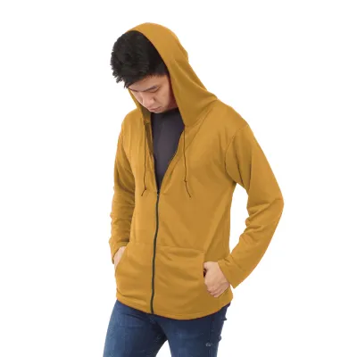 HOODIE TERRY  HOODIE PRIA TERRY POLOS KUNING TUA 3 hlpls_terry_polos_kt2