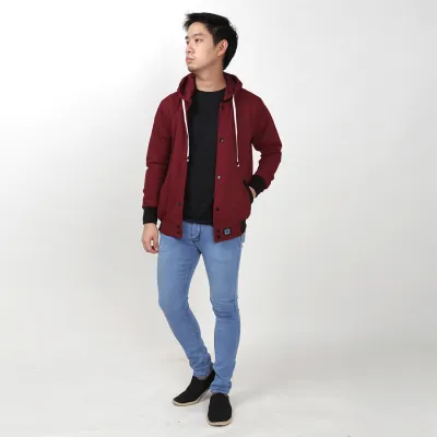 HOODIE & JAKET FLEECE Elfs - Vanko 2in1 Varsity Hoodie Fleece Jacket Maroon 2 hlpls_varsity_hoodie_lepas_mo1