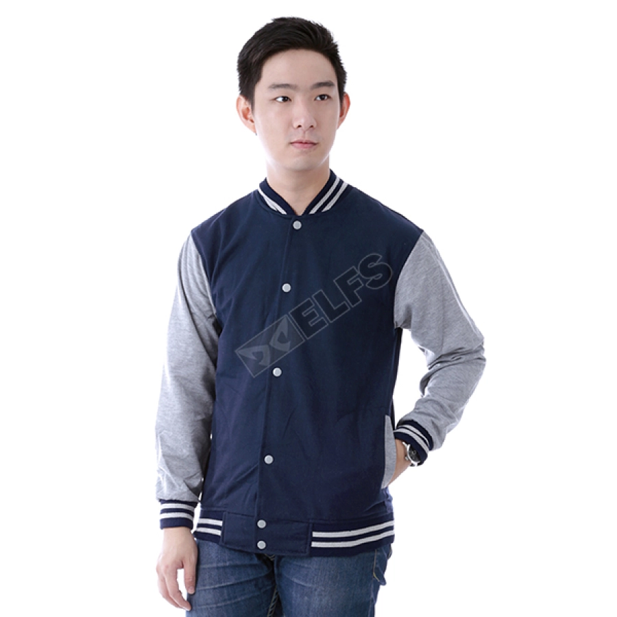 JAKET VARSITY Jaket Pria Baseball Varsity Lengan Abu Muda Biru Dongker 1 hlpls_varsity_lengan_abumuda_bd_0