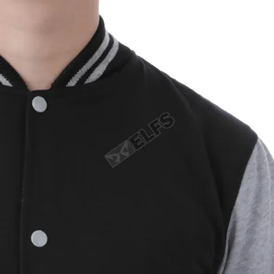 JAKET VARSITY Jaket Pria Baseball Varsity Lengan Abu Muda Hitam 3 hlpls_varsity_lengan_abumuda_hx_2