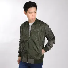 JAKET BOMBER Jaket Bomber Waterproof Loreng Streetwear Hijau Army