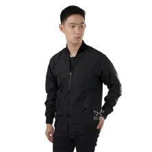 JAKET BOMBER Jaket Bomber Reverseable  Abu Tua Hitam