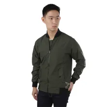 JAKET BOMBER Jaket Bomber Reverseable Hitam Hijau Army