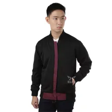 Jaket Bomber Reverseable Hitam Maroon