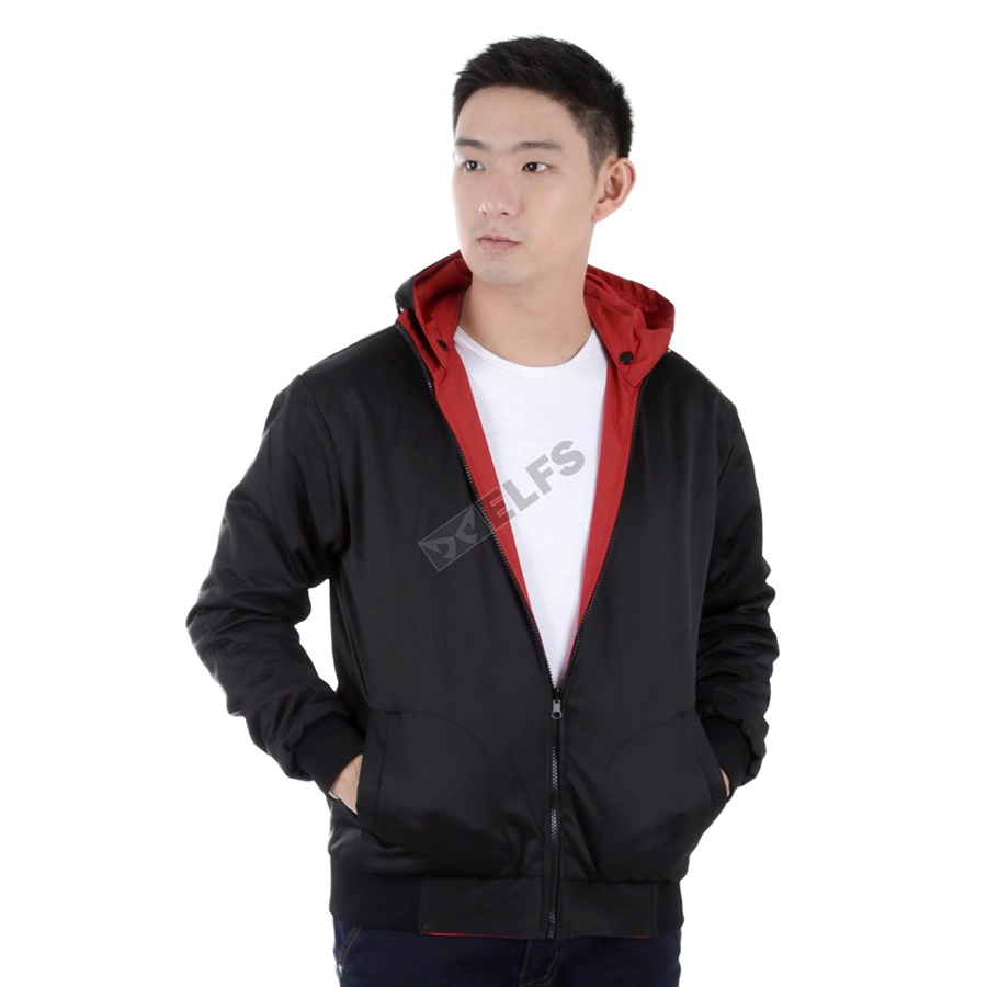 JAKET REVERSIBLE Jaket Hoodie Parasut Reverseable Training 175D15 Merah Cabe 5 hlpsp_revers_waterproof_training_175d15_mc_4