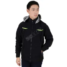 JAKET REVERSIBLE Jaket Hoodie Reverseable Parasut List Hitam