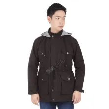 JAKET PARKA Hoodie Jaket Parka Coklat Tua