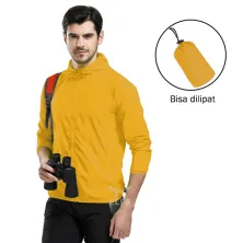 JAKET TRAINING JAKET PRIA LIPAT PARASUT WATER RESISTANT SIMPLE KUNING TUA