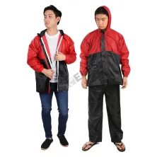 JAS HUJAN Jas Hujan Setelan jaket raincoat Kombinasi Merah Cabe