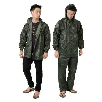 JAS HUJAN Jaket Jas Celana Hujan Setelan Raincoat Loreng Import Hijau Army 1 jh_jas_hujan_loreng_import_ia0_copy