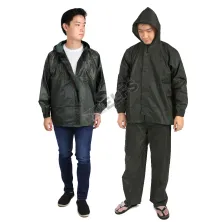 JAS HUJAN Jaket Jas Celana Hujan Setelan Polos Raincoat Murah Hijau Army