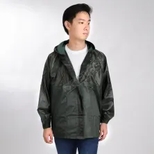 JAS HUJAN Jaket Jas Celana Hujan Setelan Polos Raincoat Murah Hijau Army