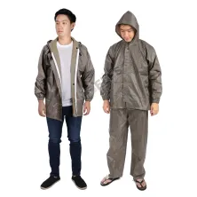 JAS HUJAN Jas Hujan Setelan jaket raincoat polos Coklat Muda