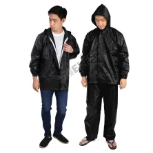 JAS HUJAN Jas Hujan Setelan jaket raincoat polos Hitam