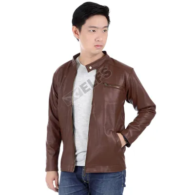 JAKET JEANS & KULIT Jaket Kulit Polos Coklat Muda 1 jlk_kulit_cm_0