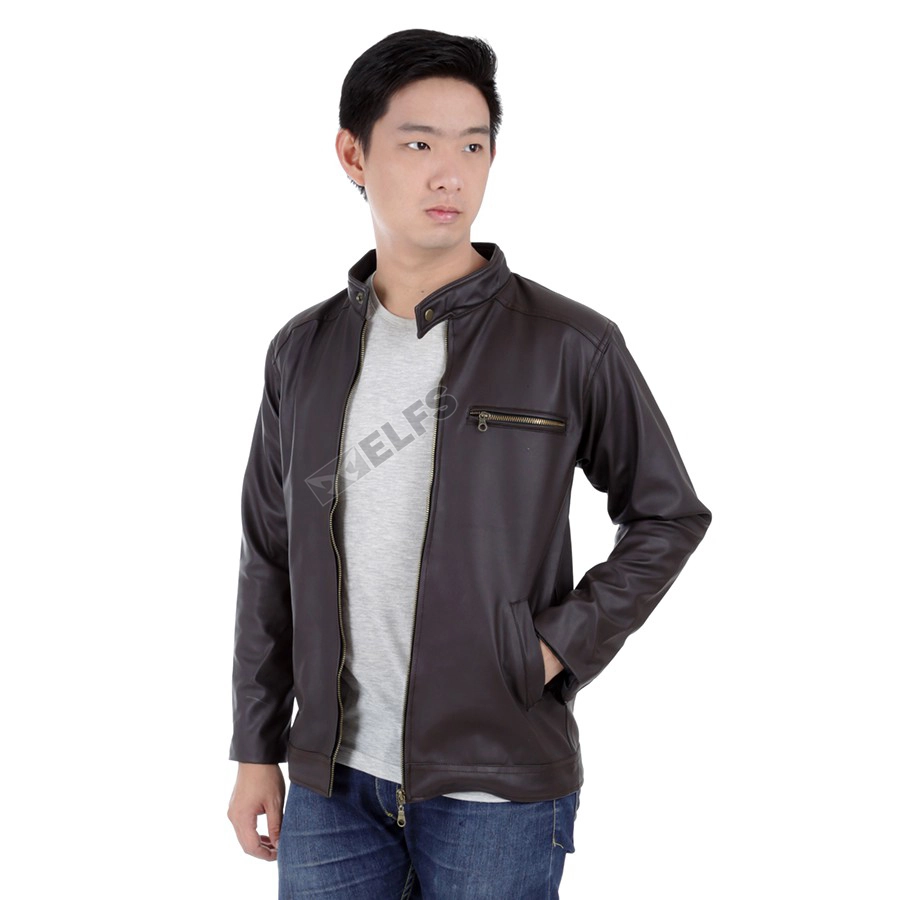 JAKET JEANS & KULIT Jaket Kulit Polos Coklat Tua 2 jlk_kulit_ct_1