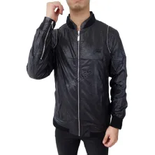 JAKET JEANS & KULIT Jaket Metallic Texture Hitam