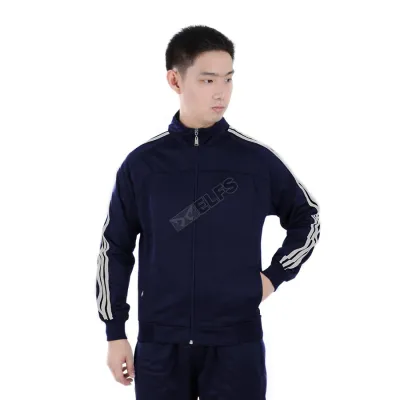 JAKET TRAINING Jaket Training Olahraga Fullzip Stripe Silver 105D12 Biru Dongker 1 jtl_poly_stripe_silver_105d12_bd_0