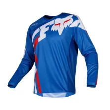 JERSEY Jersey Motorcross MTB lengan panjang FOX Kaos Sepeda Dryfit Biru Tua