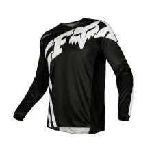 JERSEY Jersey Motorcross MTB lengan panjang FOX Kaos Sepeda Dryfit Hitam