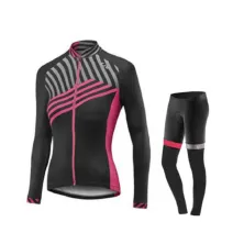JERSEY Setelan Jersey Sepeda Wanita LIV Lengan Panjang  Celana Padding MTB Roadbike 01 Pink Tua