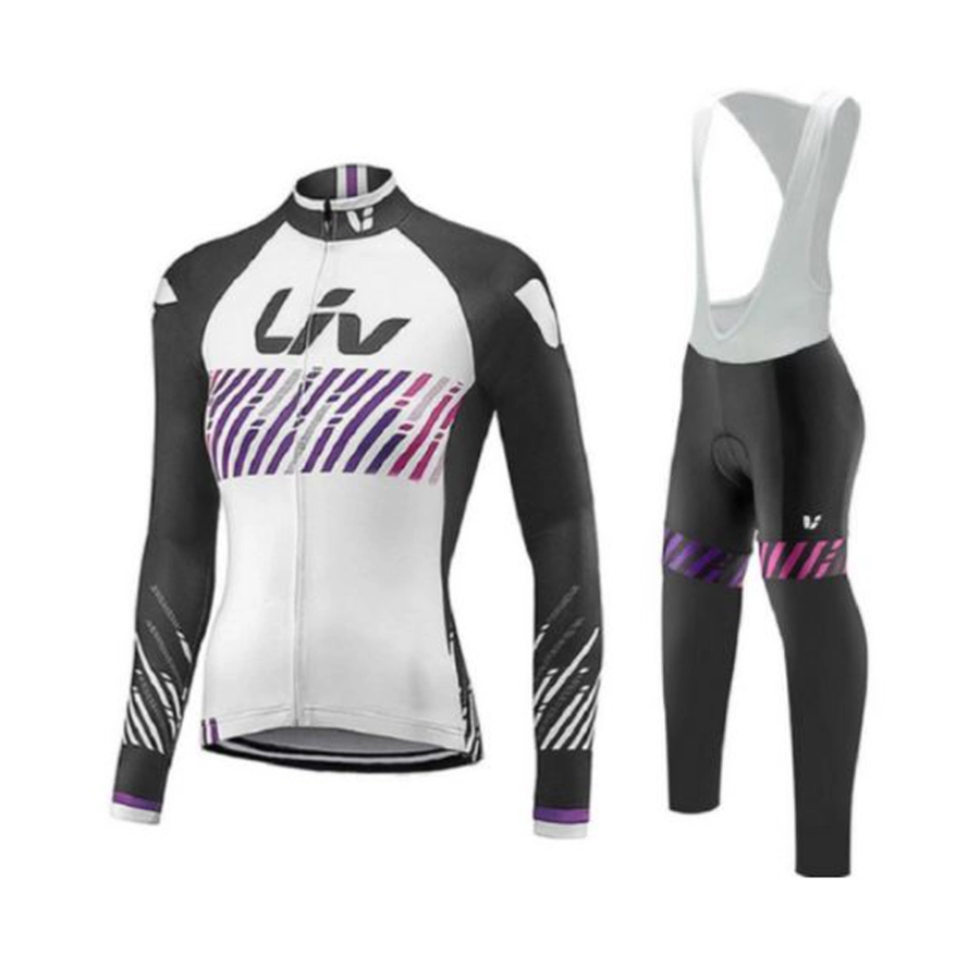 JERSEY Setelan Jersey Sepeda Wanita LIV Lengan Panjang + Celana Bib MTB Roadbike 03 Putih 1 jyt_set_sepeda_cewe_singlet_03_px0