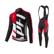 JERSEY Setelan Jersey Sepeda Specialized Lengan Panjang  Celana Bib MTB Roadbike 03 Hitam