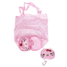 TAS BELANJA Kantong Lipat Tas Belanja R43 Karakter Kucing Pink Muda