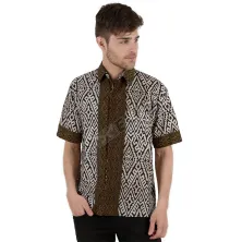 KEMEJA BATIK PENDEK Kemeja Batik Pendek Katun 5E17010 Hitam