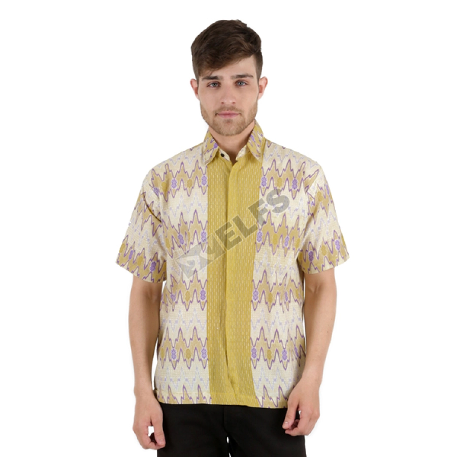 KEMEJA BATIK PENDEK Kemeja Batik Pendek Katun 5E17016 Kuning Muda 1 kfbd_batik_katun_5e17016_km_0