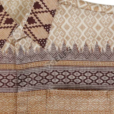 KEMEJA BATIK PENDEK Kemeja Batik Pendek Katun 5F17006 Coklat Muda 3 kfbd_batik_katun_5f17006_cm_2