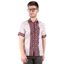 KEMEJA BATIK PENDEK Kemeja Batik Pendek Katun 5S1703 Maroon