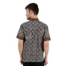 KEMEJA BATIK PENDEK Kemeja Batik Pendek Katun 6E17014 Hitam