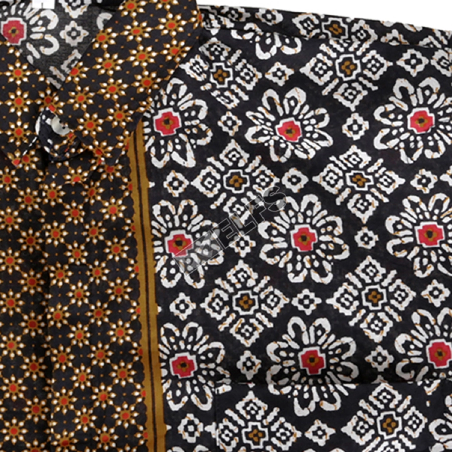 KEMEJA BATIK PENDEK Kemeja Batik Pendek Katun 6E17014 Hitam 3 kfbd_batik_katun_6e17014_hx_2