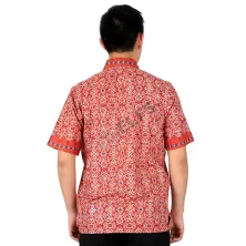 KEMEJA BATIK PENDEK Kemeja Batik Pendek Katun 6M1 Merah Cabe