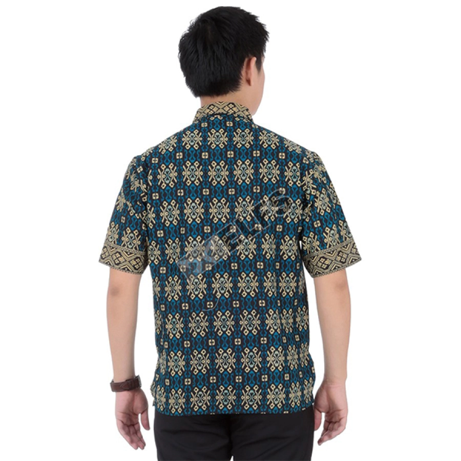 KEMEJA BATIK PENDEK Kemeja Batik Pendek Katun 6O3 Tosca 2 kfbd_batik_katun_6o3_ts_1