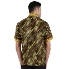 KEMEJA BATIK PENDEK Kemeja Batik Pendek Katun 8F17003 Hitam