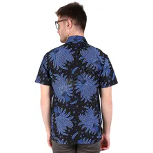 KEMEJA BATIK PENDEK Kemeja Batik Pendek Katun 8S1702 Biru Tua