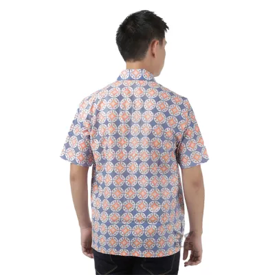 KEMEJA BATIK PENDEK Kemeja Batik Pendek Katun Sogan Kawung Oranye 2 kfbd_batik_katun_sogan_kawung_or_1