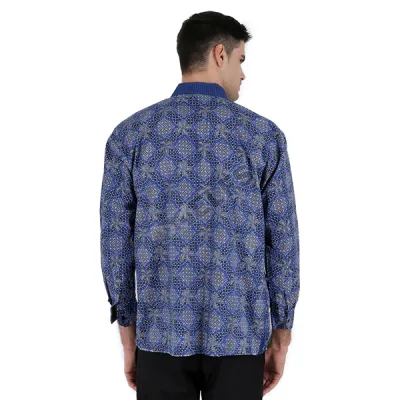 KEMEJA BATIK PANJANG Kemeja Batik Panjang Katun 8F17007 Biru Tua 2 kfbj_batik_katun_8f17007_bt_1