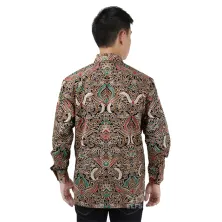 KEMEJA BATIK PANJANG Kemeja Batik Panjang Katun Sogan Cirebonan Hitam