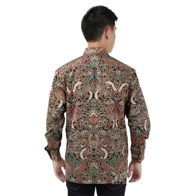 KEMEJA BATIK PANJANG Kemeja Batik Panjang Katun Sogan Cirebonan Hitam 2 kfbj_batik_katun_sogan_cirebonan_hx_1