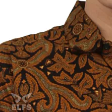 KEMEJA BATIK PANJANG Kemeja Batik Panjang Katun Sogan NF01 Coklat Muda