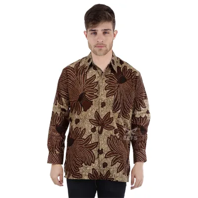 KEMEJA BATIK PANJANG Kemeja Batik Panjang Katun Sogan Padi Tanahan 1 kfbj_batik_katun_sogan_padi_tanahan_ct_0